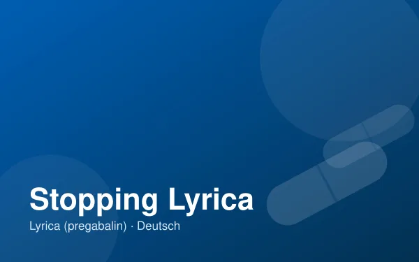 Lyrica Pregabalin Kapseln als Symbol für das Absetzen und Ausschleichen